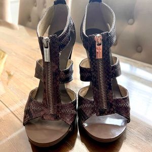 Michael Kors strappy heels - faux snakeskin